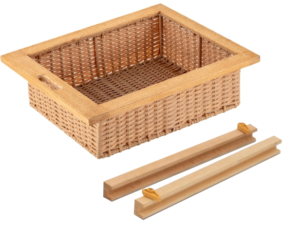 Wicker Basket With Wooden Channel